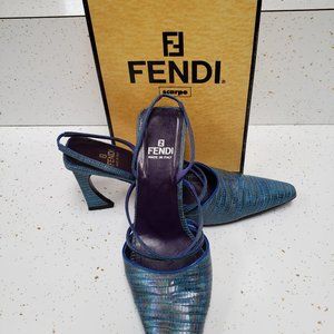 Fendi Iridescent blue leather Heels